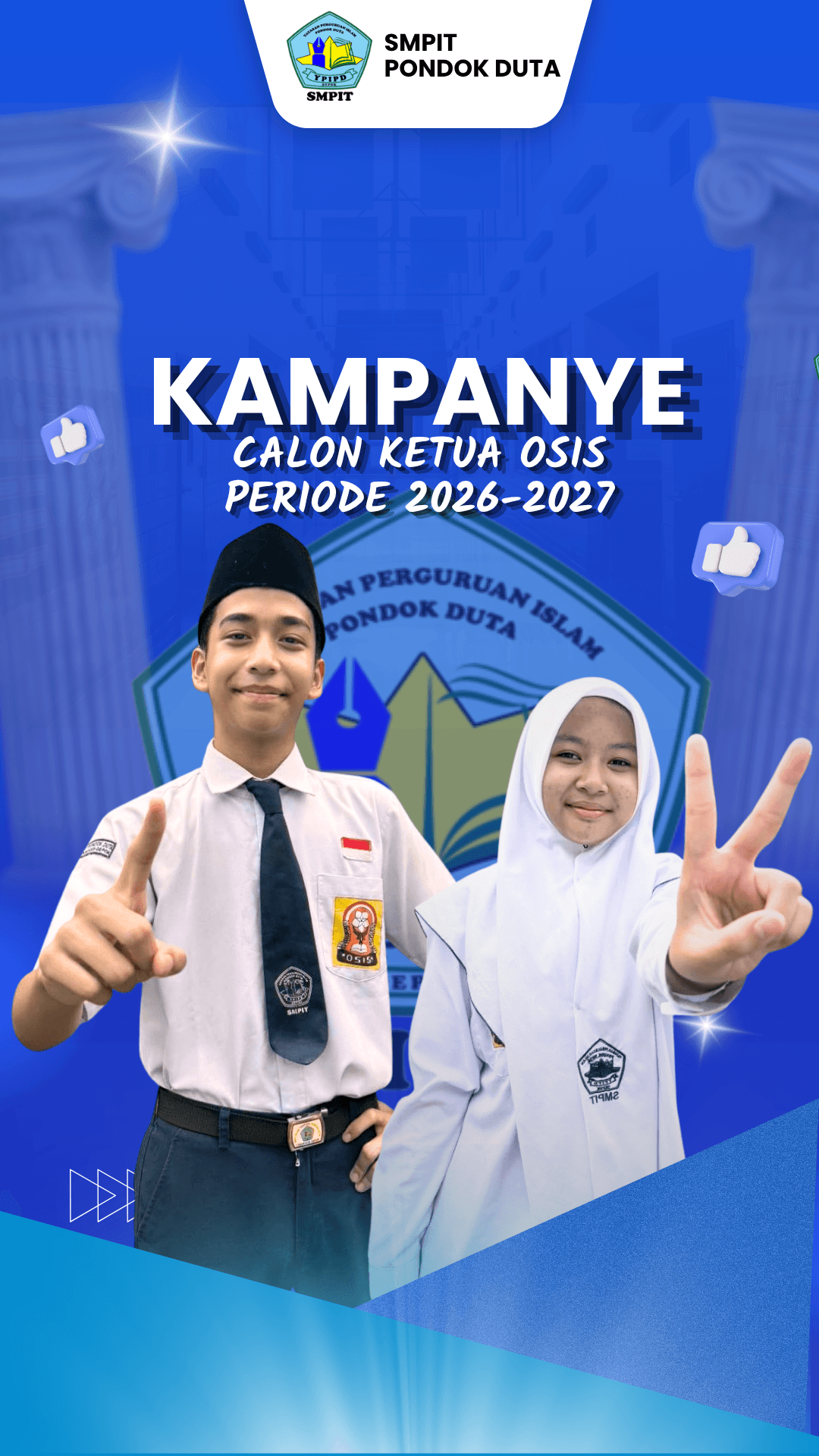Kampanye pemilihan calon ketua OSIS SMPIT Pondok Duta Periode 2026-2027